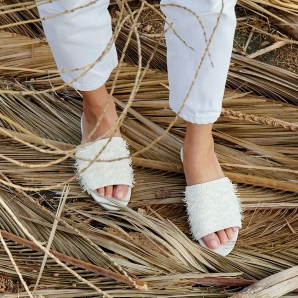 Loeffler Randall Ava Ivory Fringe Slide Sandals size 9.5 - Picture 14 of 14